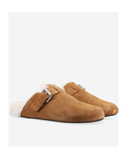 Isabel Marant Brown Buckle-Strap Mules