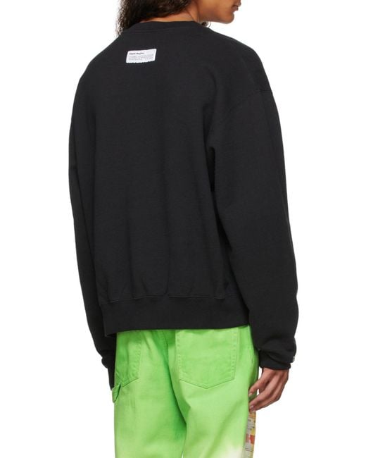 Heron Preston Blue Graphic-Print Patchwork Sweatshirt for men