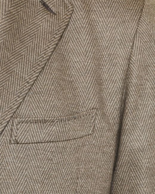 Brioni Brown Buttoned Blazer for men