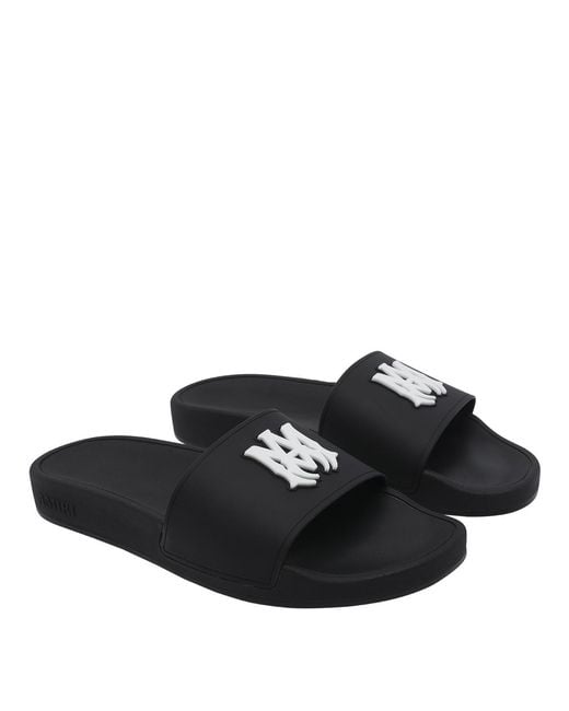 Amiri Black Round-Toe Slippers for men