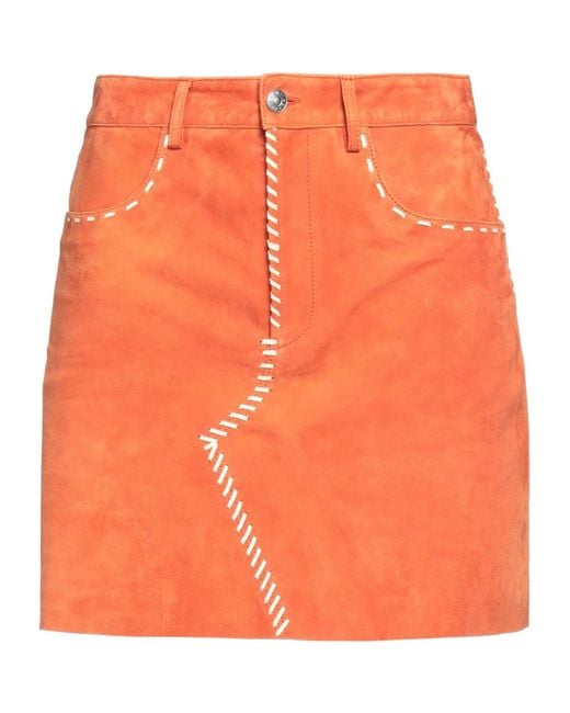 Marni Orange Pockets Flared Skirt