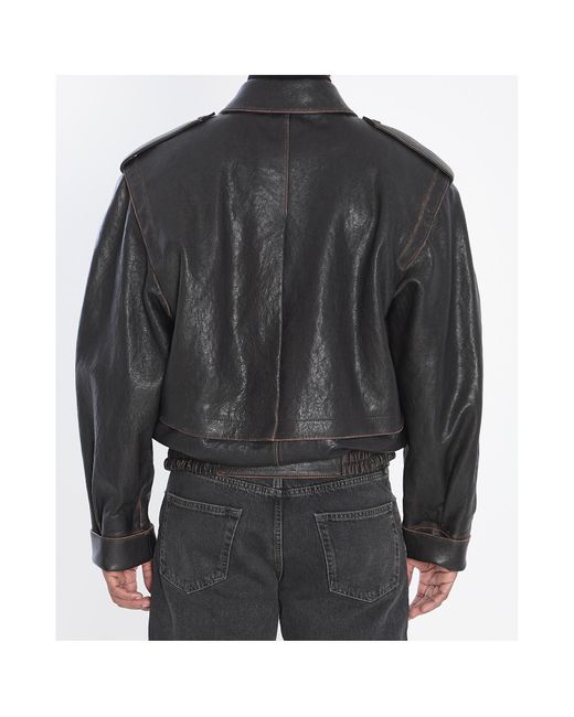 Saint Laurent Gray Zip-Up Bomber Jacket for men