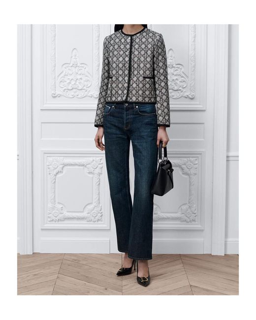 Dior Gray Macrocannage Cropped Jacket
