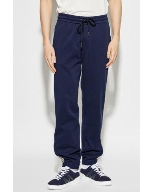 Moncler Blue Side Stripes Drawstring Trousers for men