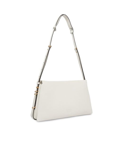 Pinko White Logo-Plaque Shoulder Bag