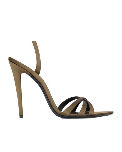 Saint Laurent White Kate Singback Sandals