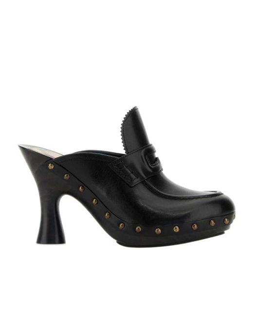 Burberry Black Potter Stud Embellished Mules