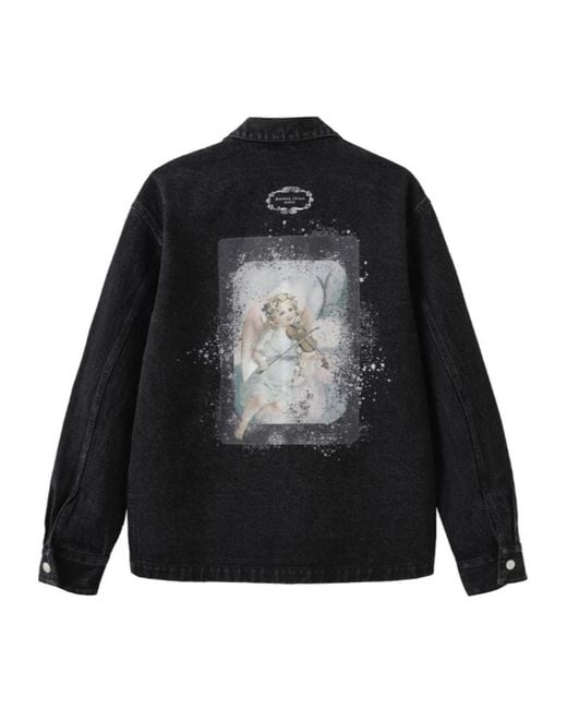 Marissa Chiara Black Long-Sleeved Denim Jacket for men