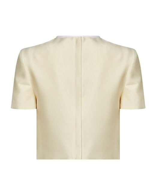 Self-Portrait Natural Taffeta Top