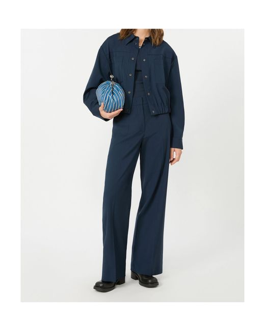 Weekend by Maxmara Blue Virgin Wool Jacket