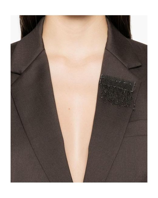 Brunello Cucinelli Brown Single-Breasted Blazer