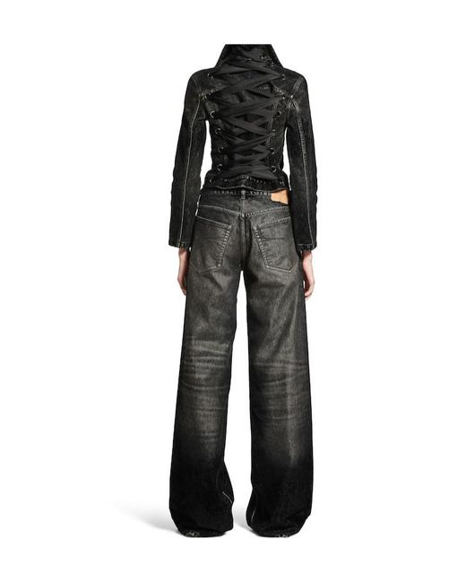 Balenciaga Gray Wide Leg Baggy Jeans