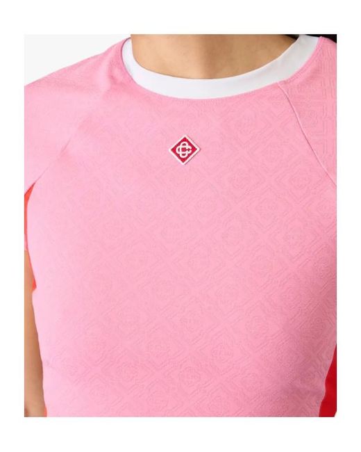 Casablanca Pink Open-Back Cropped T-Shirt
