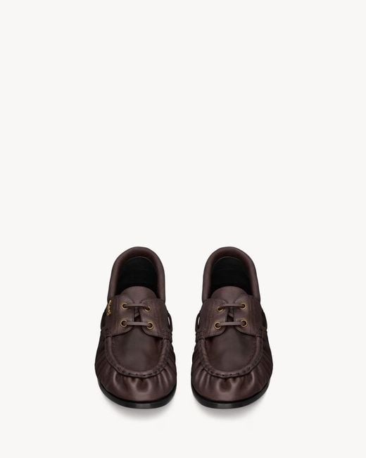 Saint Laurent Brown Round-Toe Casual Shoes for men