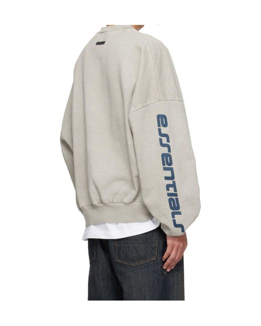 Fear Of God Gray Heavy Fleece Cropped Sweatshirt for men