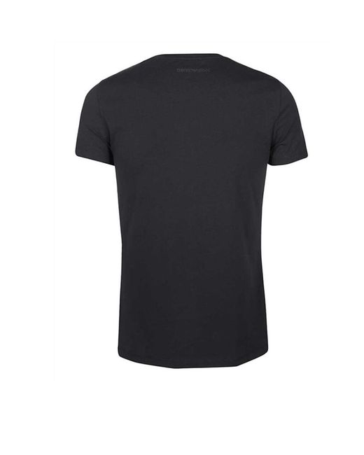 Emporio Armani Black Bear Pattern Round Collar Short-Sleeved T-Shirt