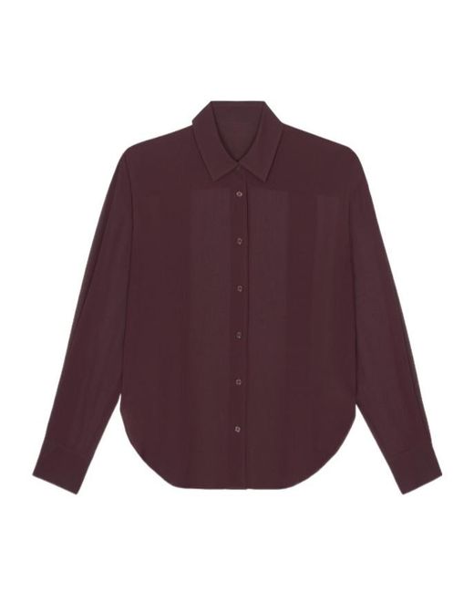 Frankie Shop Purple Peri Sheer Button-Up Shirt