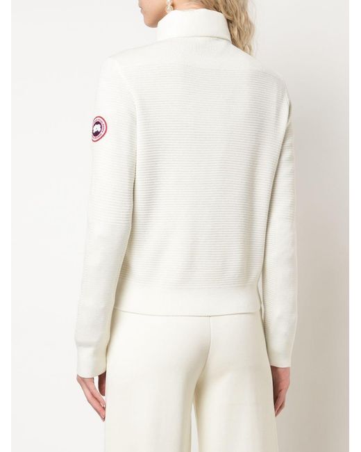 Canada Goose White Logo Patch Zip-Up Padded Jacket