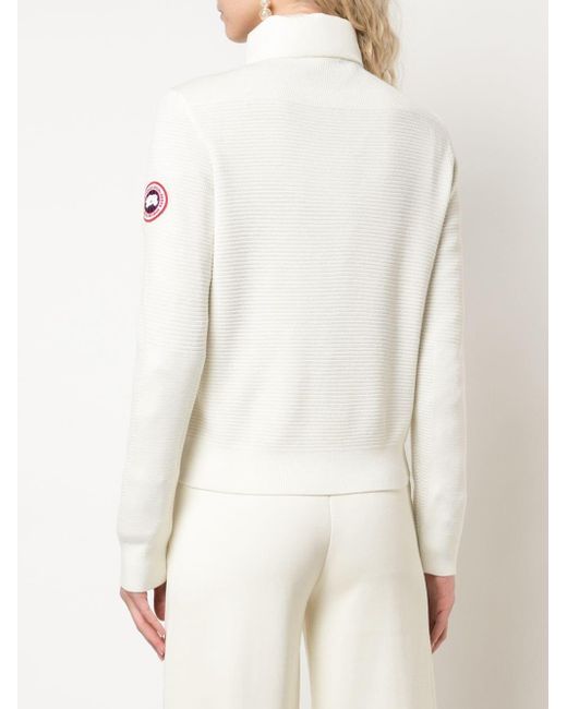 Canada Goose White Logo Patch Zip-Up Padded Jacket