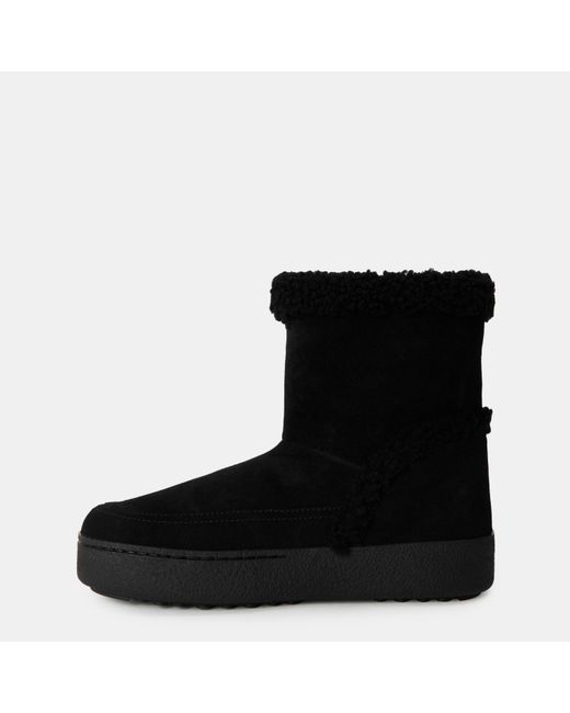 Moon Boot Black Solid Color Ankle Boots