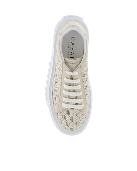 Casadei Gray Nexus Mesh Platform Sneakers