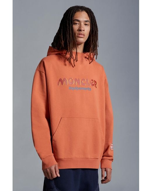 Moncler Orange Logo Hoodie for men