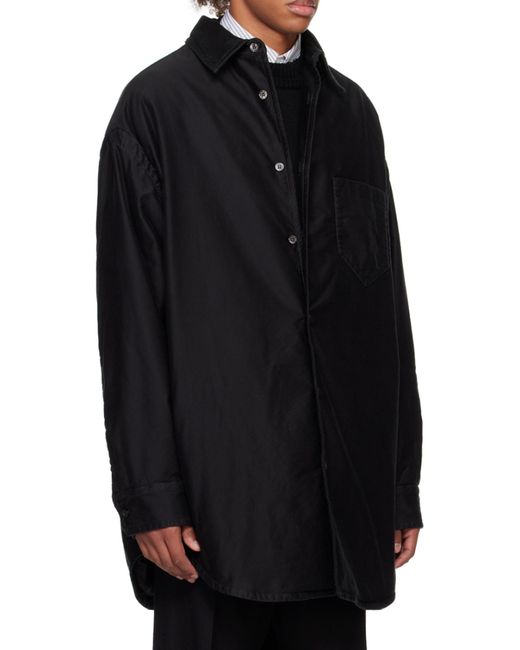 Maison Margiela Black Long-Sleeved Curved Hem Shirt for men