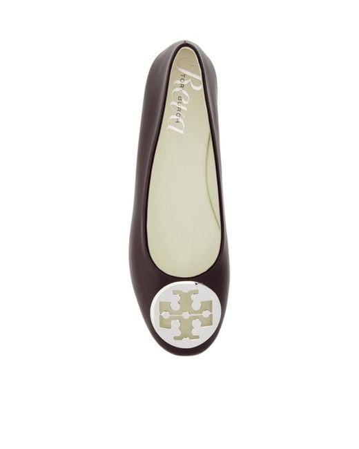 Tory Burch Brown Reva Leather Flat Pumps