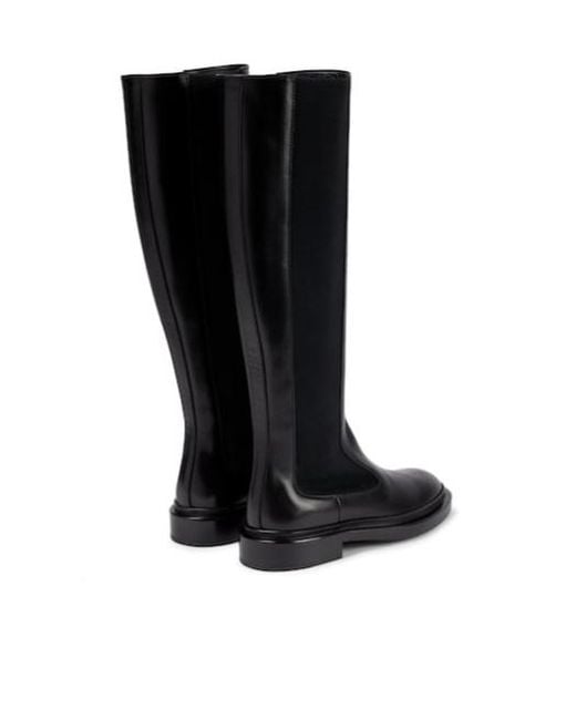 Jil Sander Black Leather Knee-High Boots