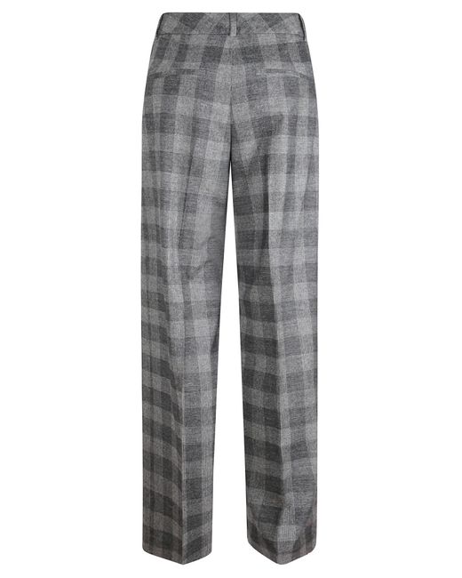 Peserico Gray Checkedl Trousers