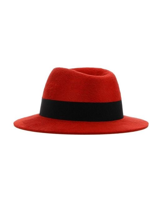 Saint Laurent Red Wool Fedora for men