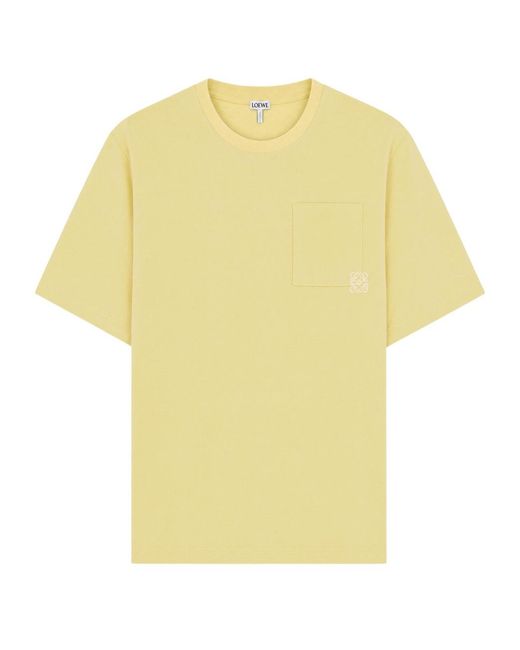 Loewe Yellow Logo-Embroidered Cotton T-Shirt for men