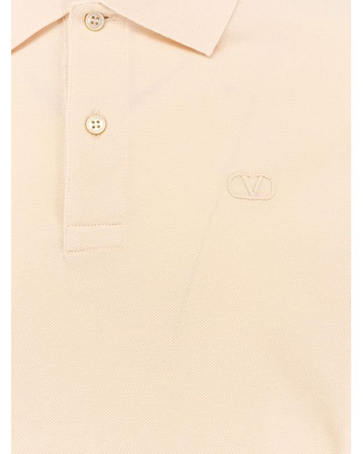 Valentino Natural Logo Embroidered Short-Sleeved Polo Shirt for men
