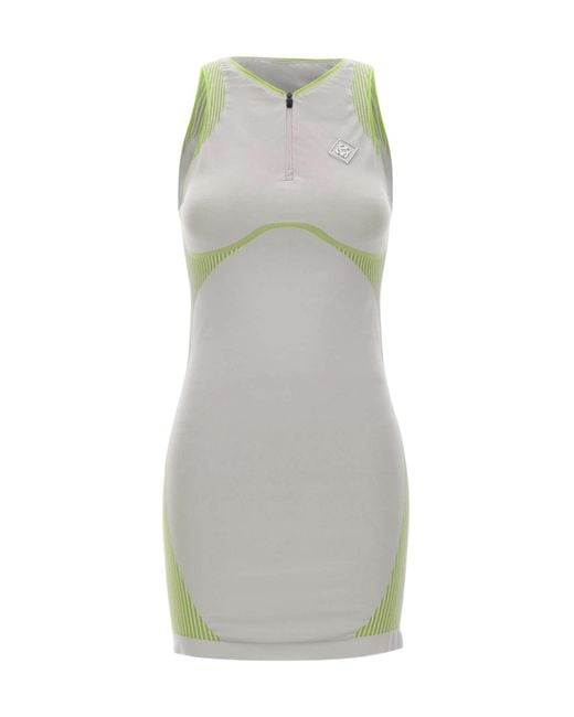 Casablanca Gray Zip-Front Sleeveless Dress