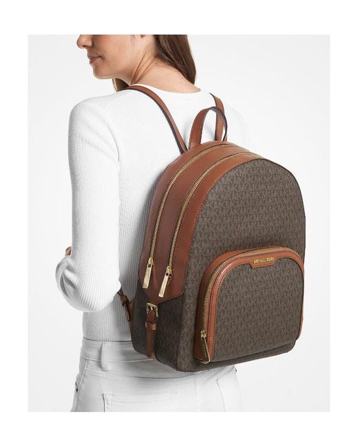 Michael Kors Brown Zipper Backpack