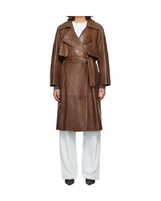 Nour Hammour Brown Long-Sleeved Trench Coat