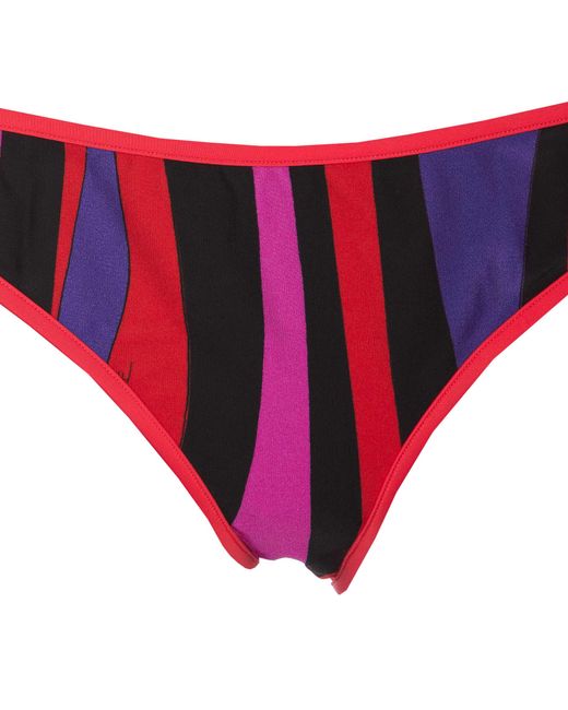 Emilio Pucci Red Marmo-Print Bikini Bottom