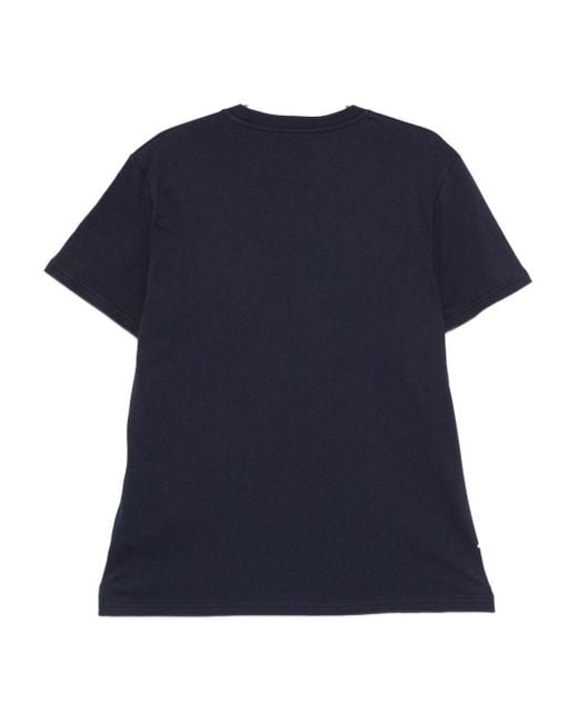Moschino Blue Logo-Detail Cotton T-Shirt for men
