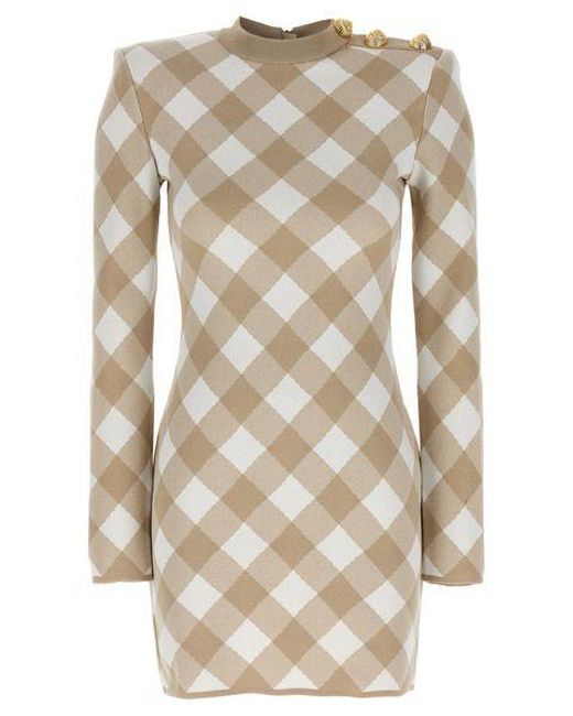 Balmain Natural Vichy Dress
