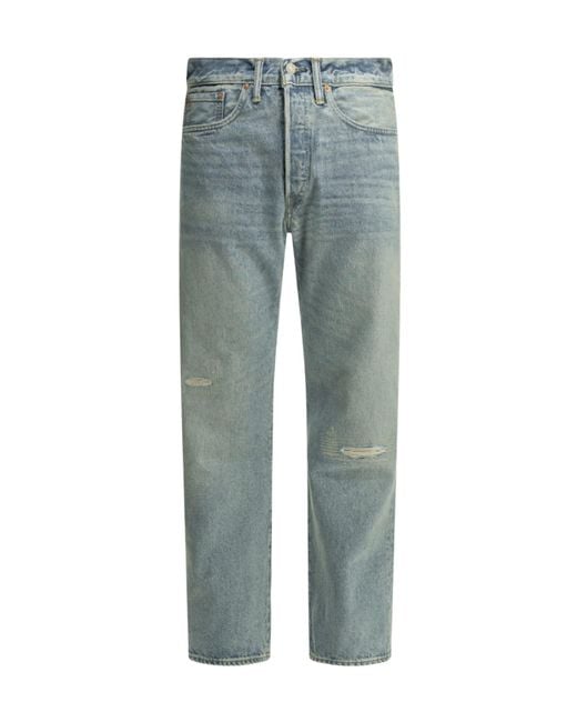 RRL Blue 'Bridgeway Wash' Straight-Leg Jeans for men