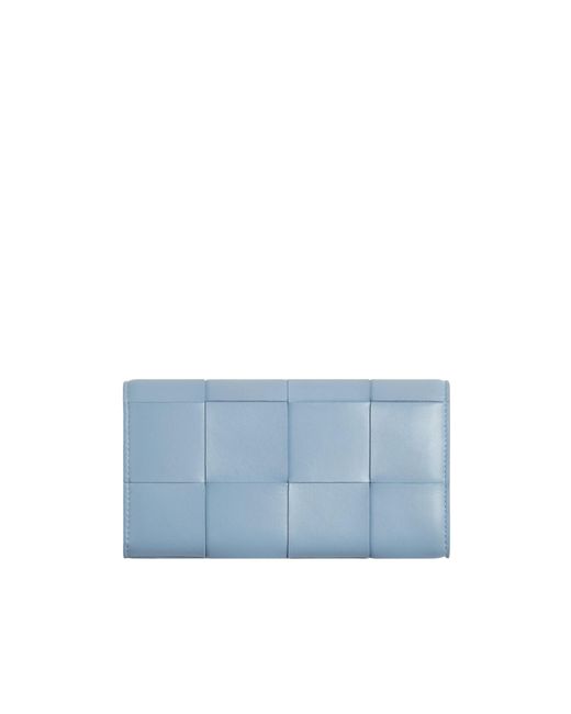 Bottega Veneta Blue Cassette Large Flap Wallet