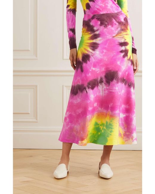 Gabriela Hearst Pink Tie-Dye Skirt