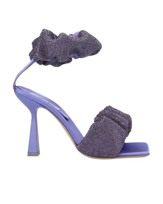 Sebastian Milano Blue Cher Crystal Heeled Sandals