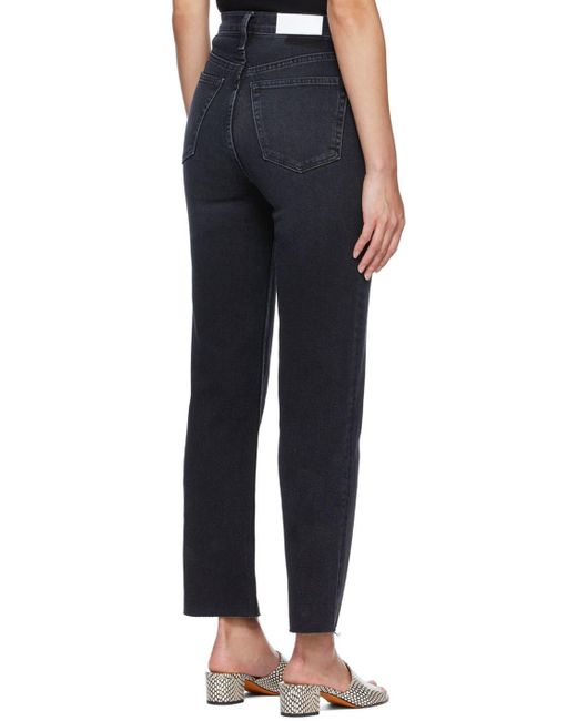 Re/done Black 70S Stove Pipe Jeans