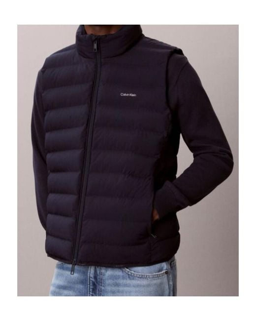 Calvin Klein Blue Lightweight Quilted Vest for men