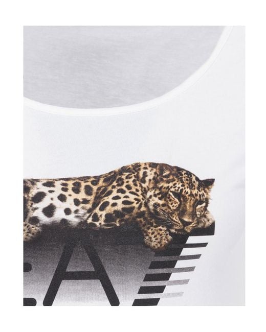 EA7 White Printed T-Shirt