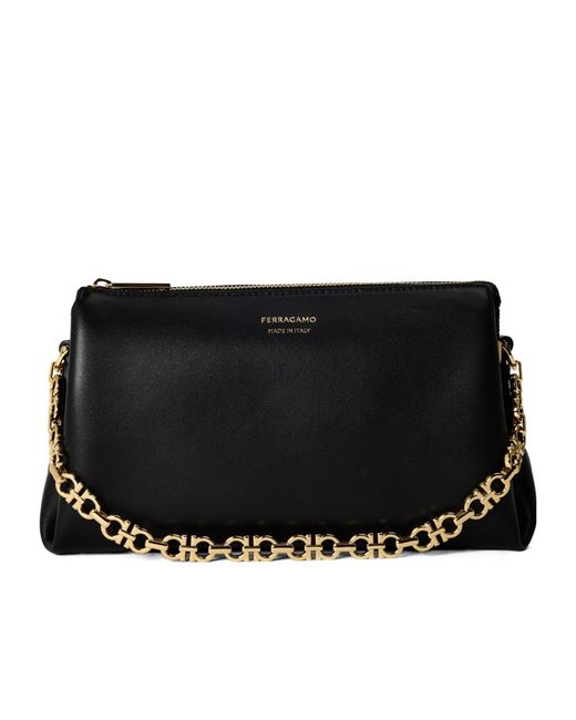 Ferragamo Black Simple Single-Shoulder Bag