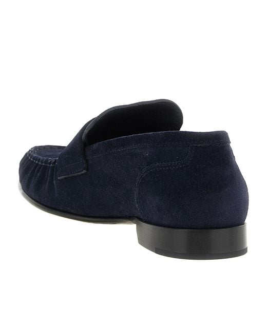 Jimmy Choo Blue Ellis Suede Flat Shoes