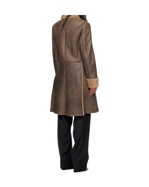 Vivienne Westwood Natural Double-Breasted Leather Coat
