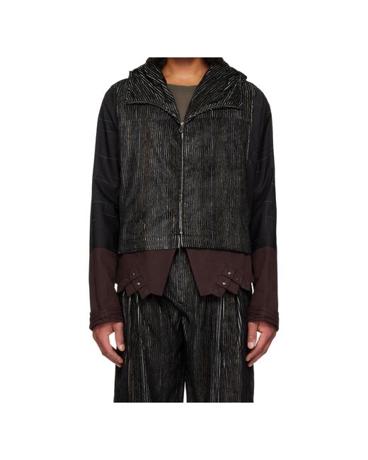 Kiko Kostadinov Black Estike Zipped Hooded Jacket for men